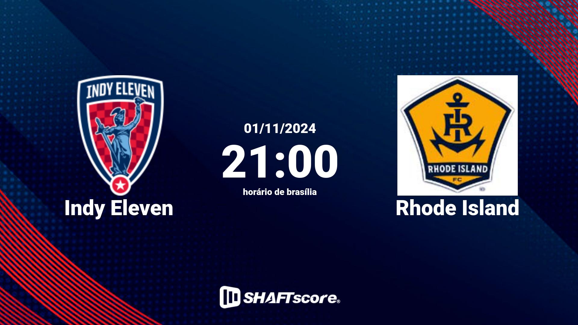 Estatísticas do jogo Indy Eleven vs Rhode Island 01.11 21:00