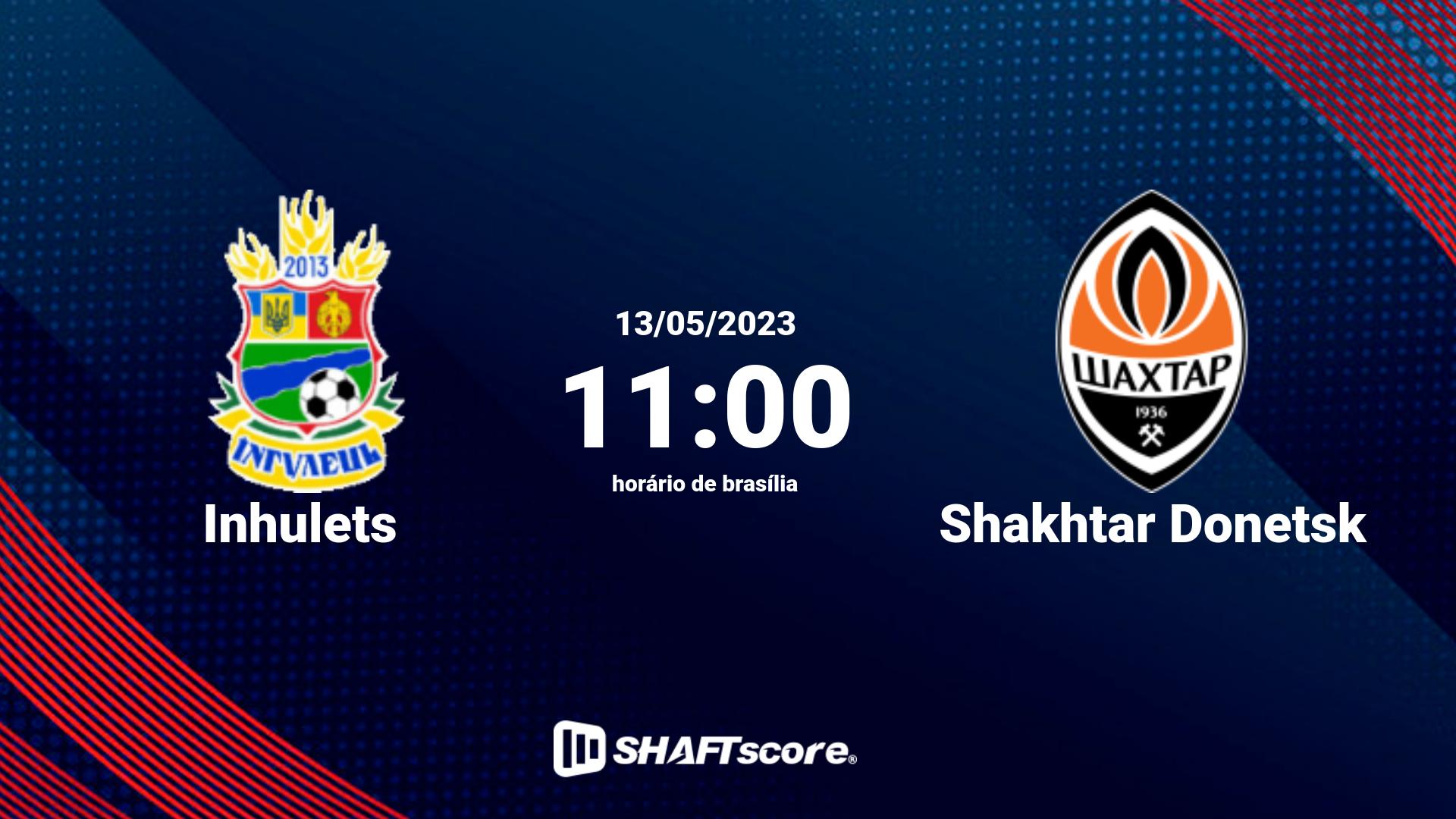 Estatísticas do jogo Inhulets vs Shakhtar Donetsk 13.05 11:00