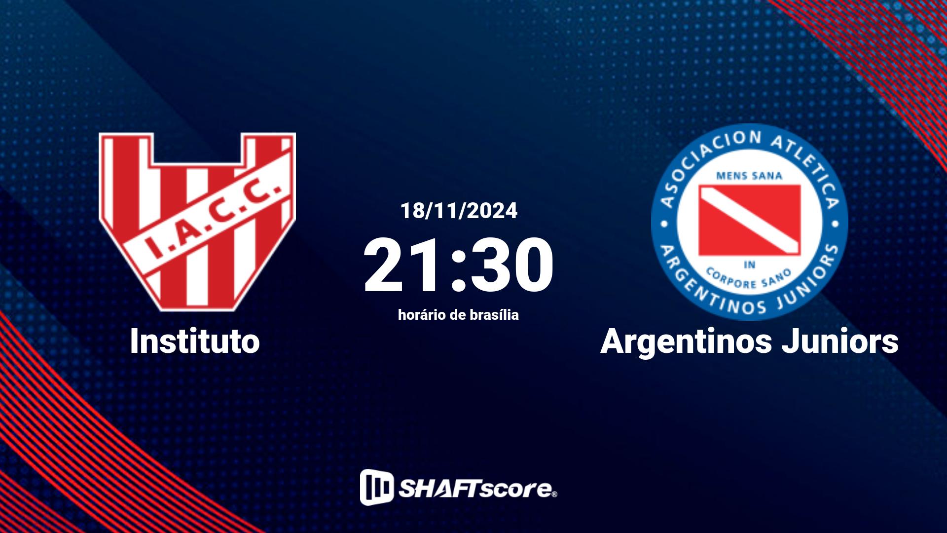 Estatísticas do jogo Instituto vs Argentinos Juniors 18.11 21:30