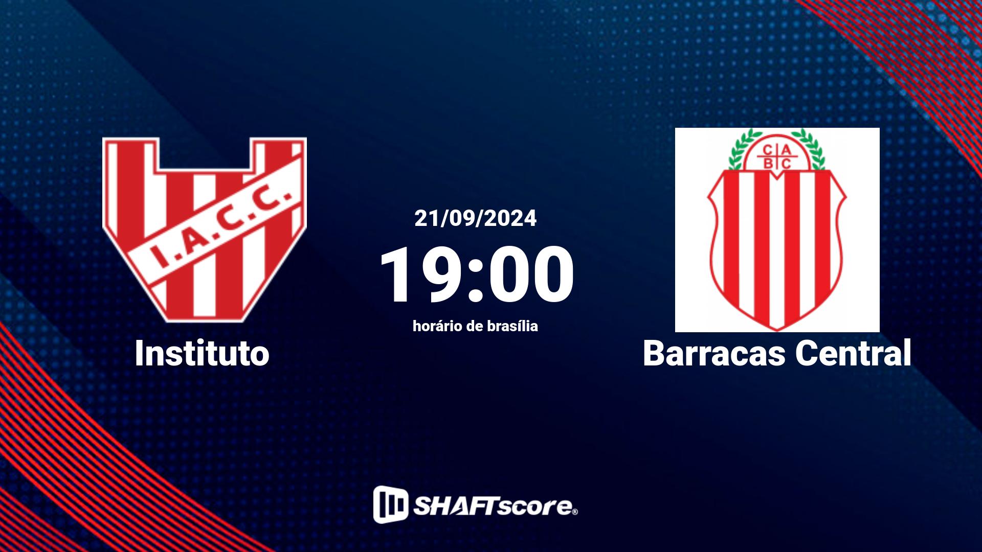 Estatísticas do jogo Instituto vs Barracas Central 21.09 19:00