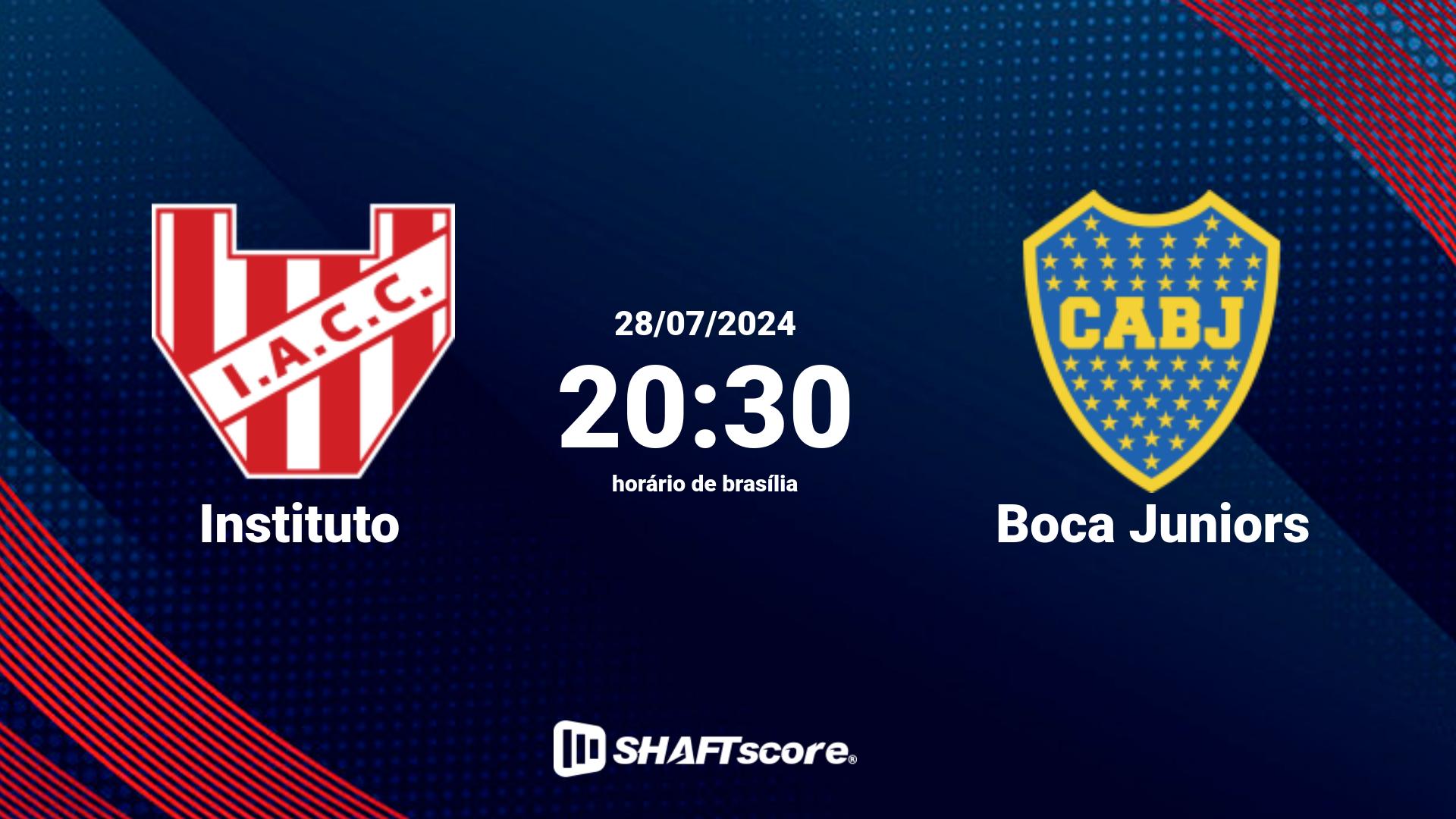 Estatísticas do jogo Instituto vs Boca Juniors 28.07 20:30