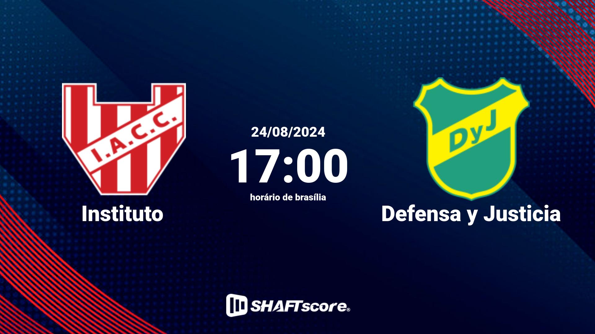 Estatísticas do jogo Instituto vs Defensa y Justicia 24.08 17:00