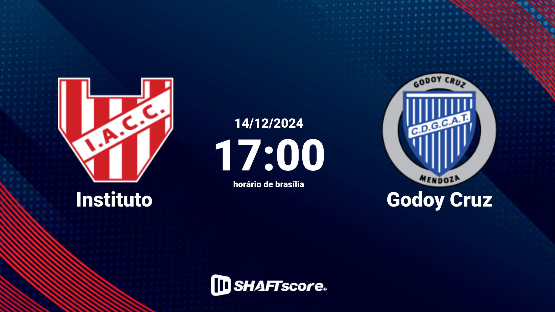 Estatísticas do jogo Instituto vs Godoy Cruz 14.12 17:00