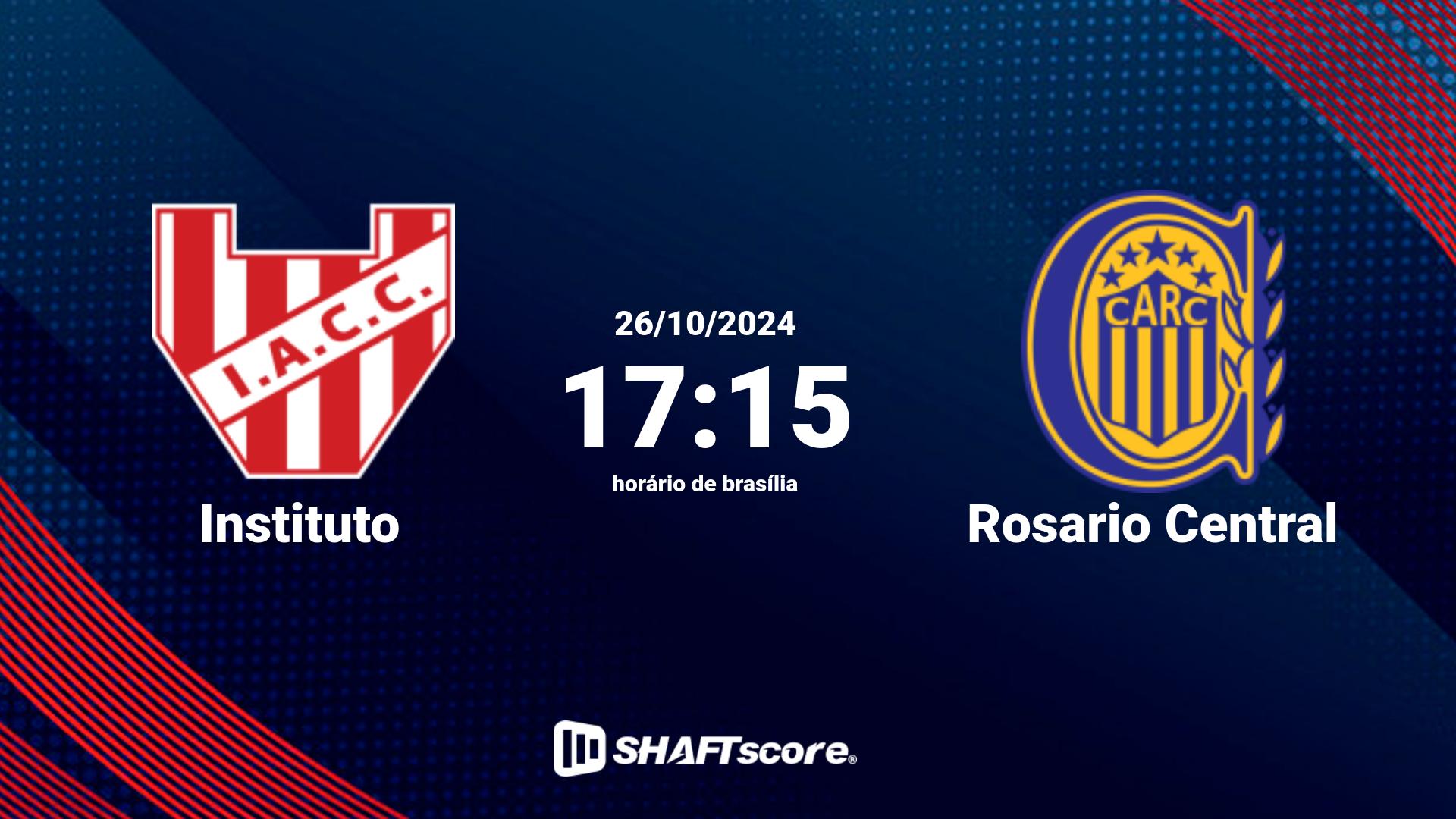 Estatísticas do jogo Instituto vs Rosario Central 26.10 17:15