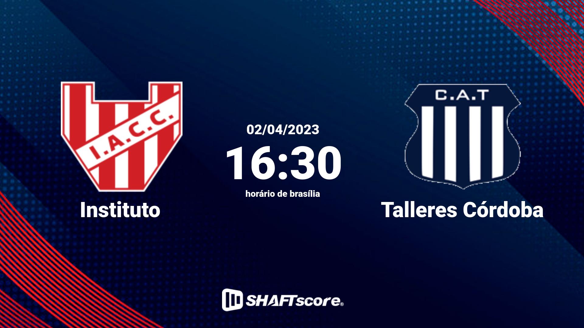 Estatísticas do jogo Instituto vs Talleres Córdoba 02.04 16:30