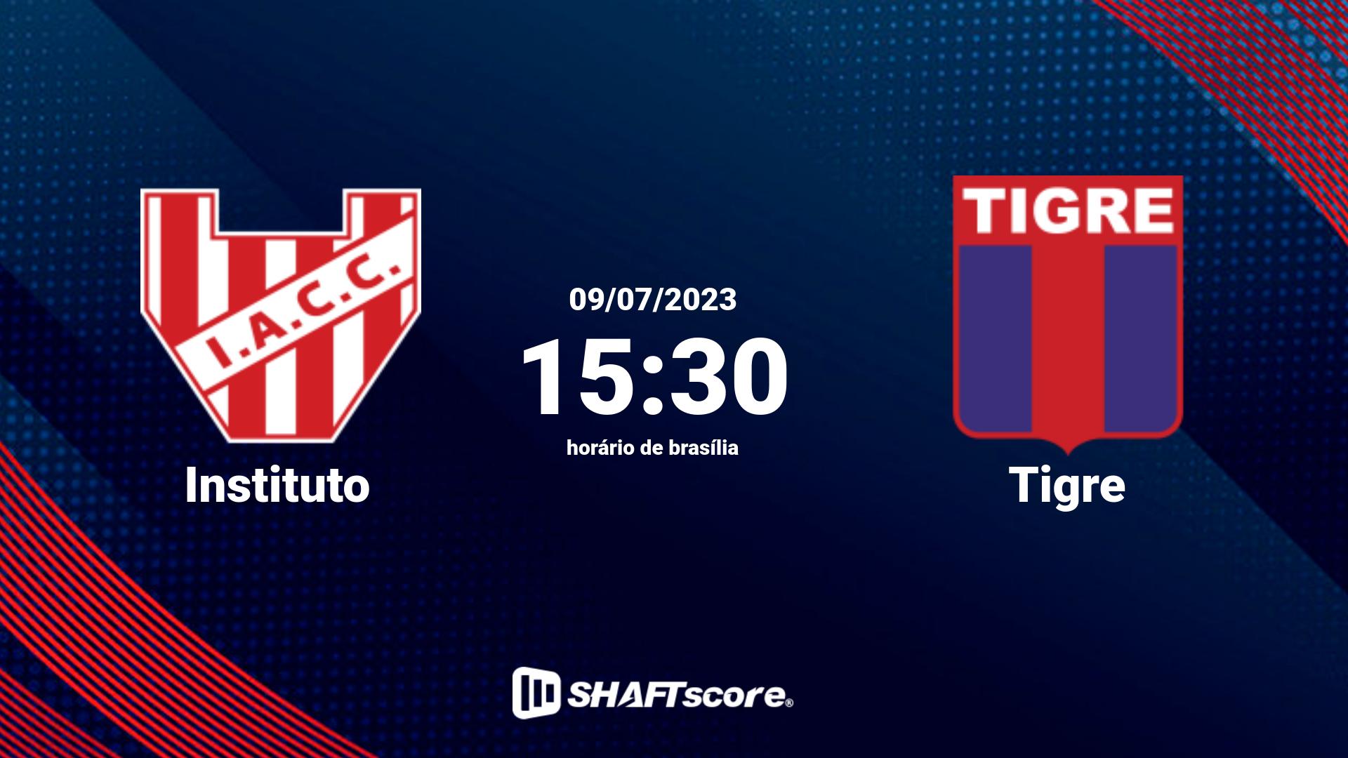 Estatísticas do jogo Instituto vs Tigre 09.07 15:30