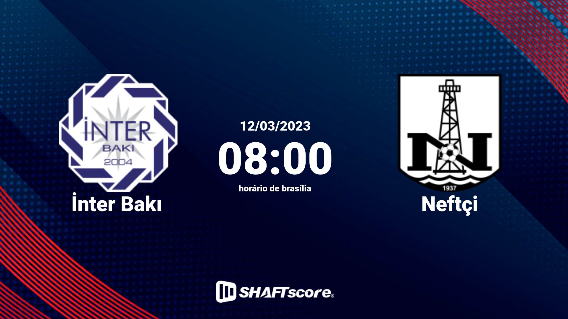 Estatísticas do jogo İnter Bakı vs Neftçi 12.03 08:00