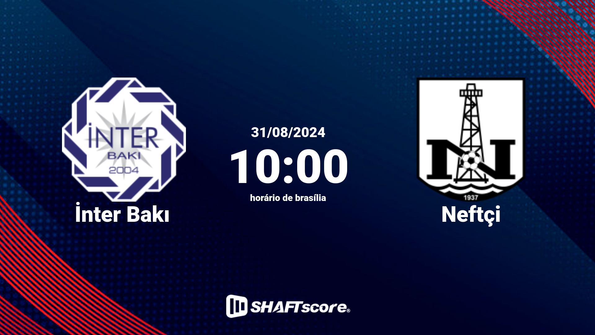 Estatísticas do jogo İnter Bakı vs Neftçi 31.08 10:00