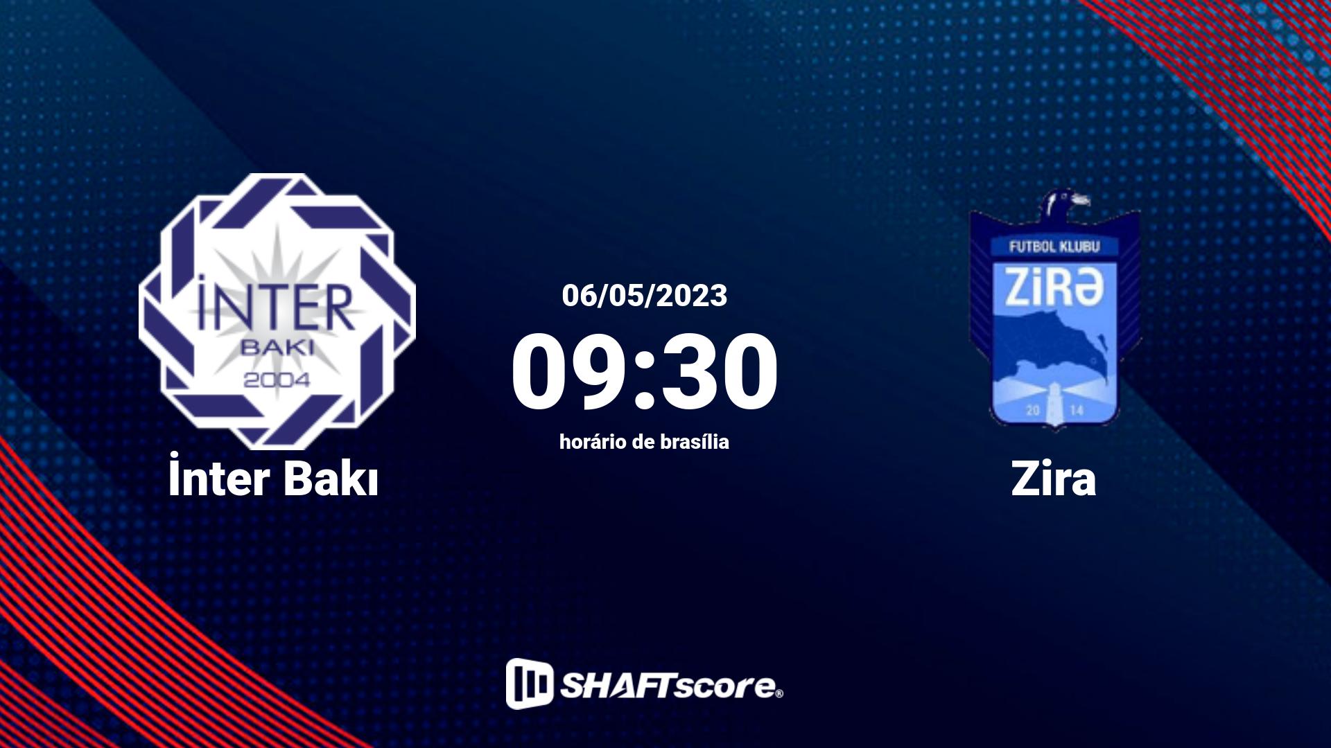 Estatísticas do jogo İnter Bakı vs Zira 06.05 09:30