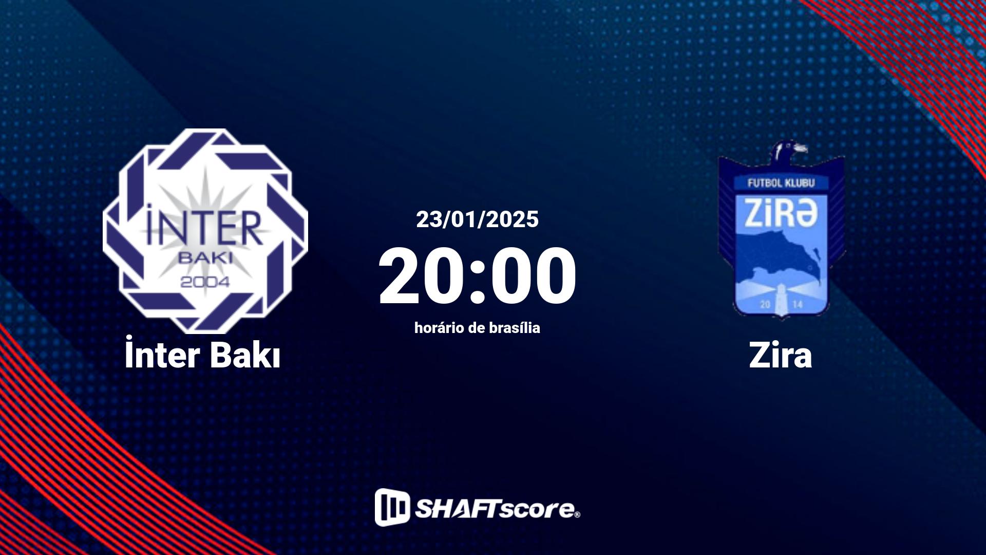 Estatísticas do jogo İnter Bakı vs Zira 23.01 20:00