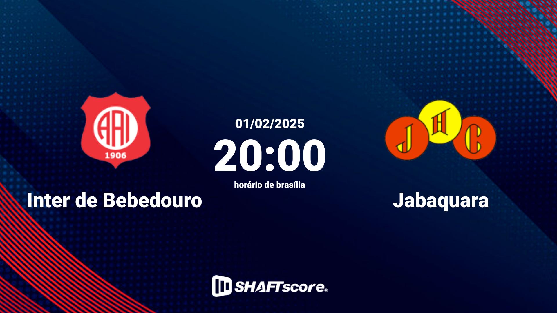 Estatísticas do jogo Inter de Bebedouro vs Jabaquara 01.02 20:00