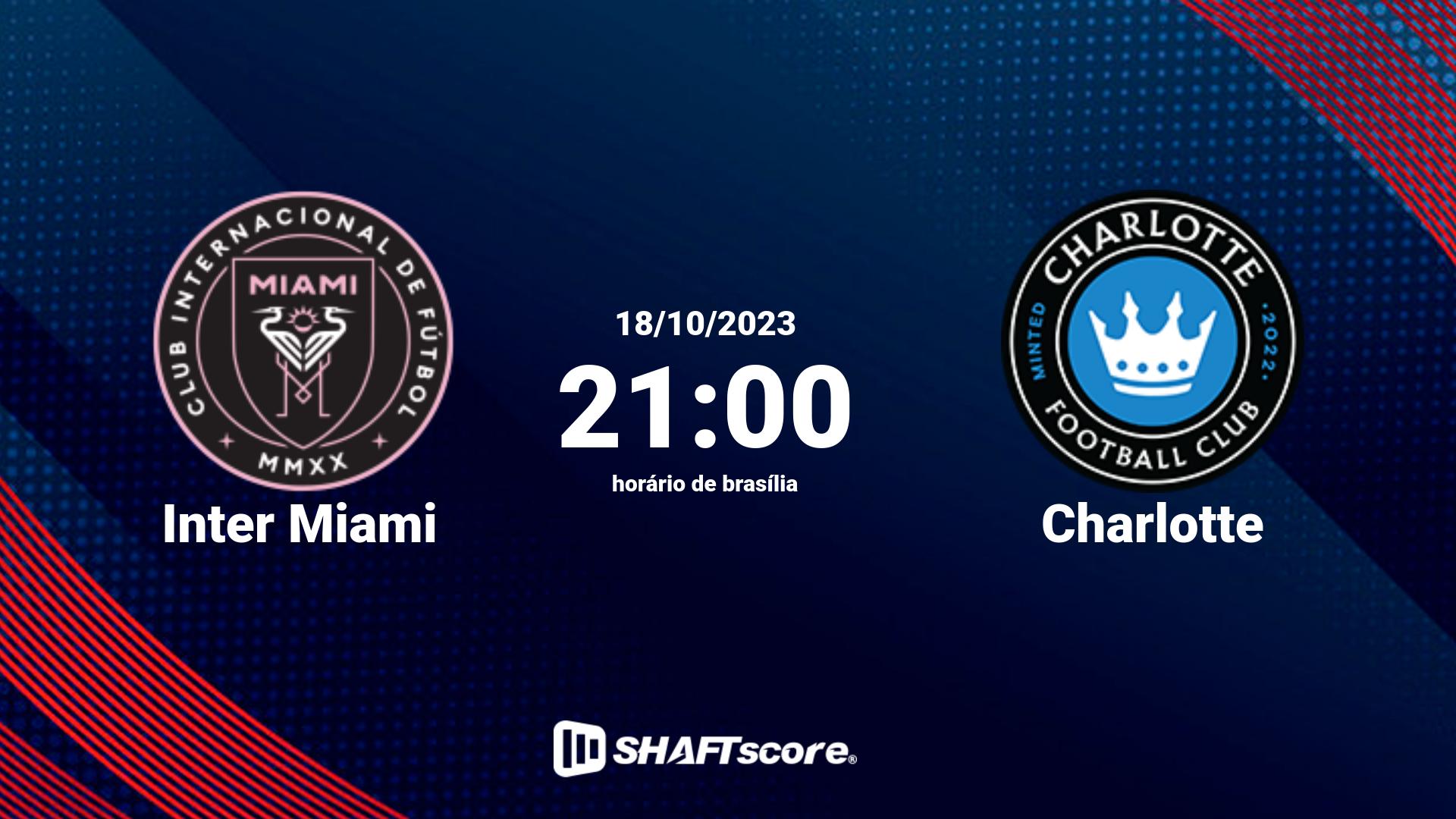 Estatísticas do jogo Inter Miami vs Charlotte 18.10 21:00