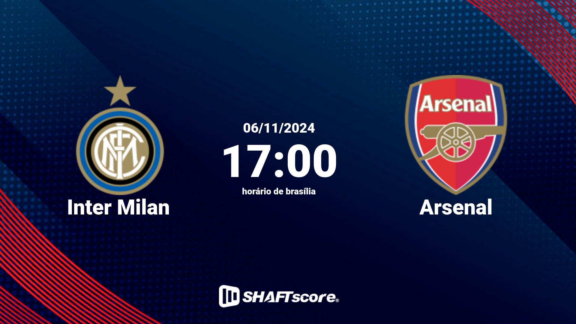 Estatísticas do jogo Inter Milan vs Arsenal 06.11 17:00