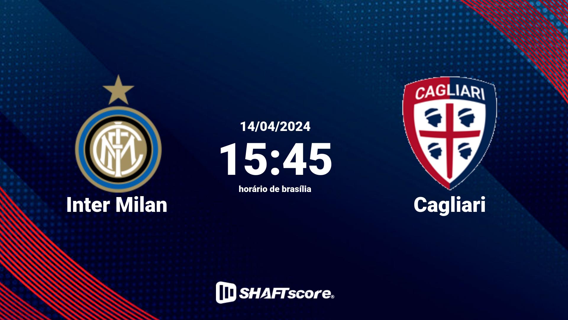 Estatísticas do jogo Inter Milan vs Cagliari 14.04 15:45