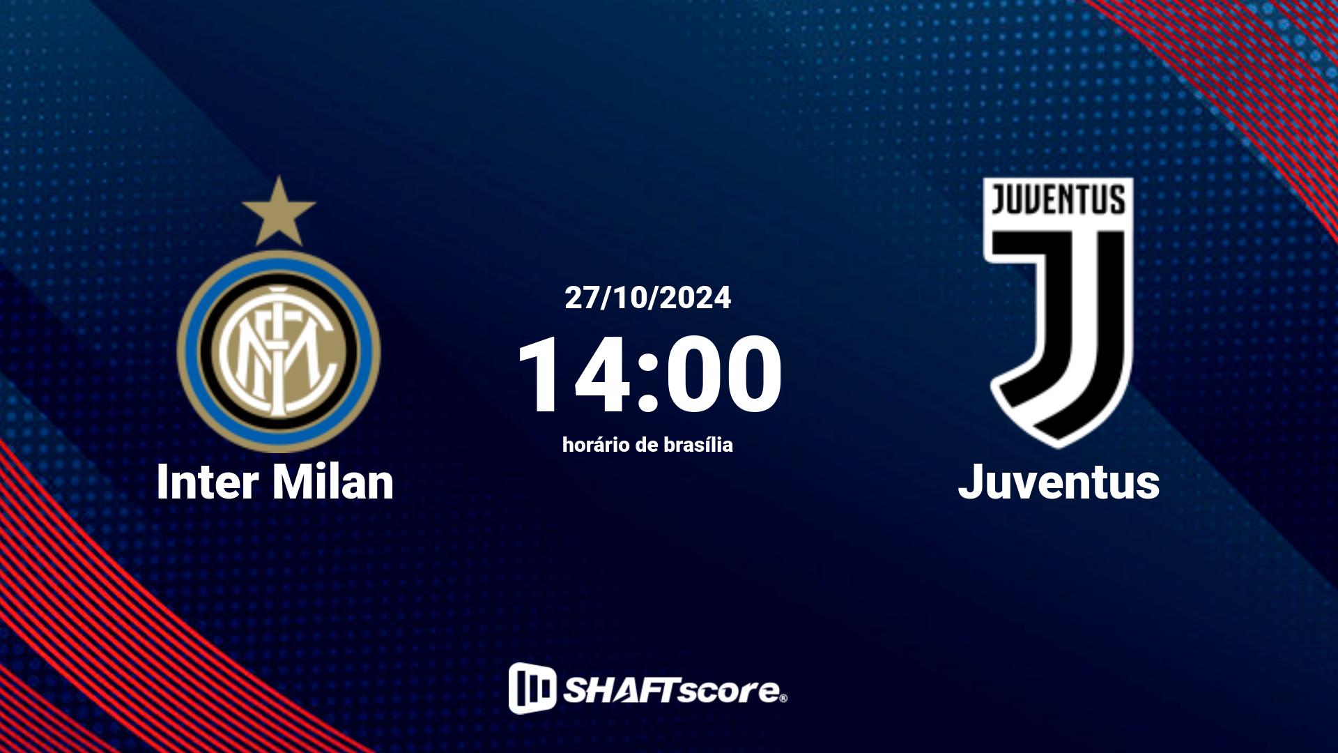 Estatísticas do jogo Inter Milan vs Juventus 27.10 14:00