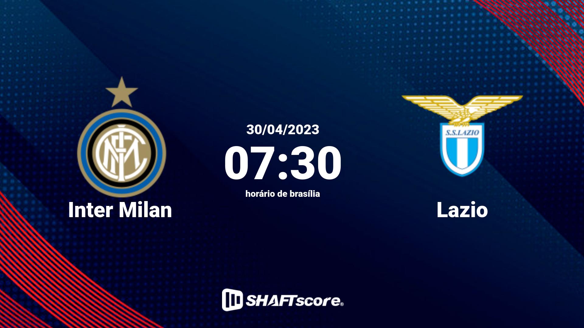 Estatísticas do jogo Inter Milan vs Lazio 30.04 07:30