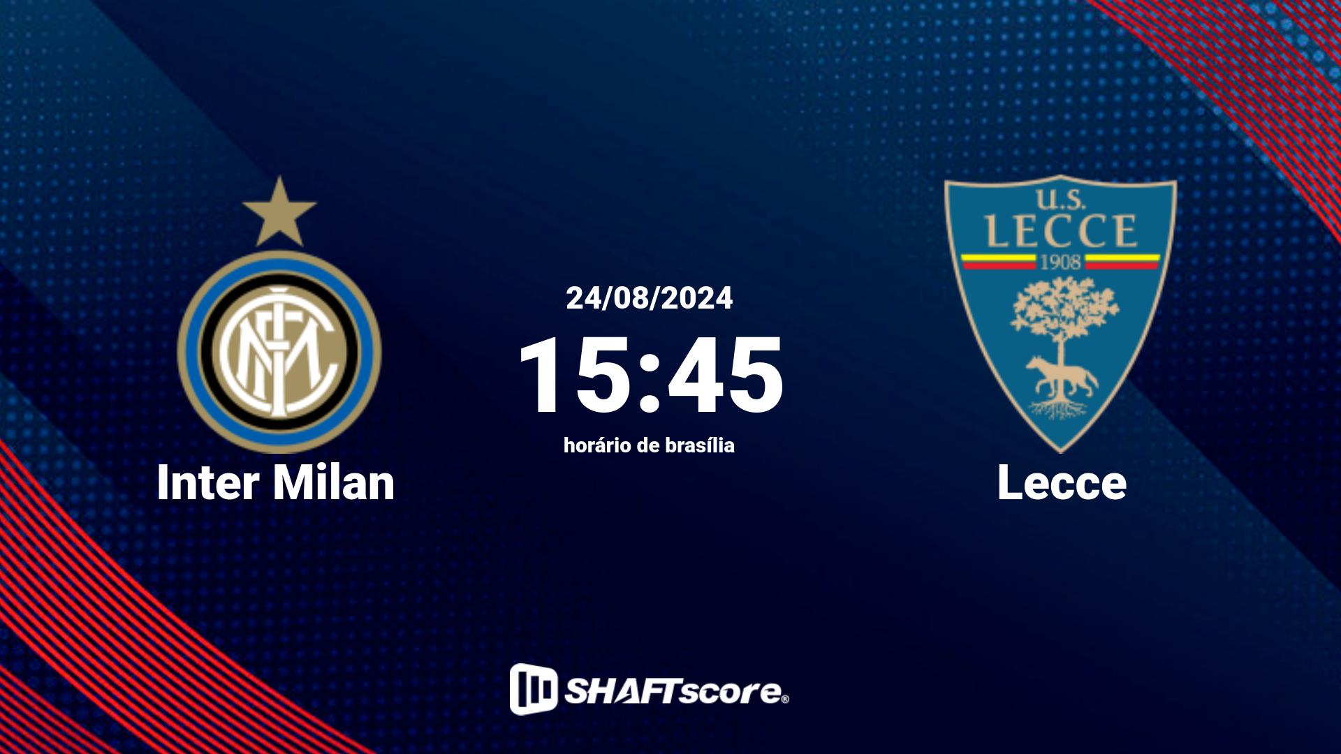 Estatísticas do jogo Inter Milan vs Lecce 24.08 15:45