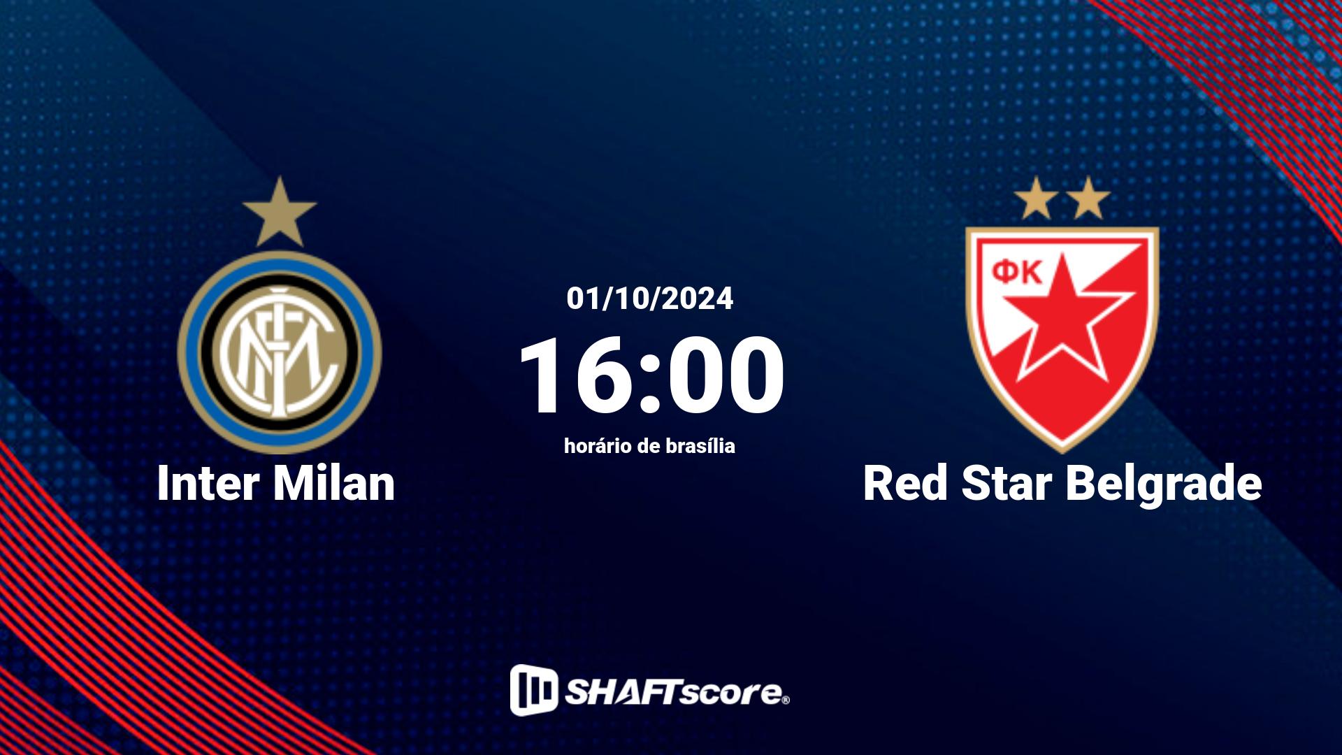 Estatísticas do jogo Inter Milan vs Red Star Belgrade 01.10 16:00