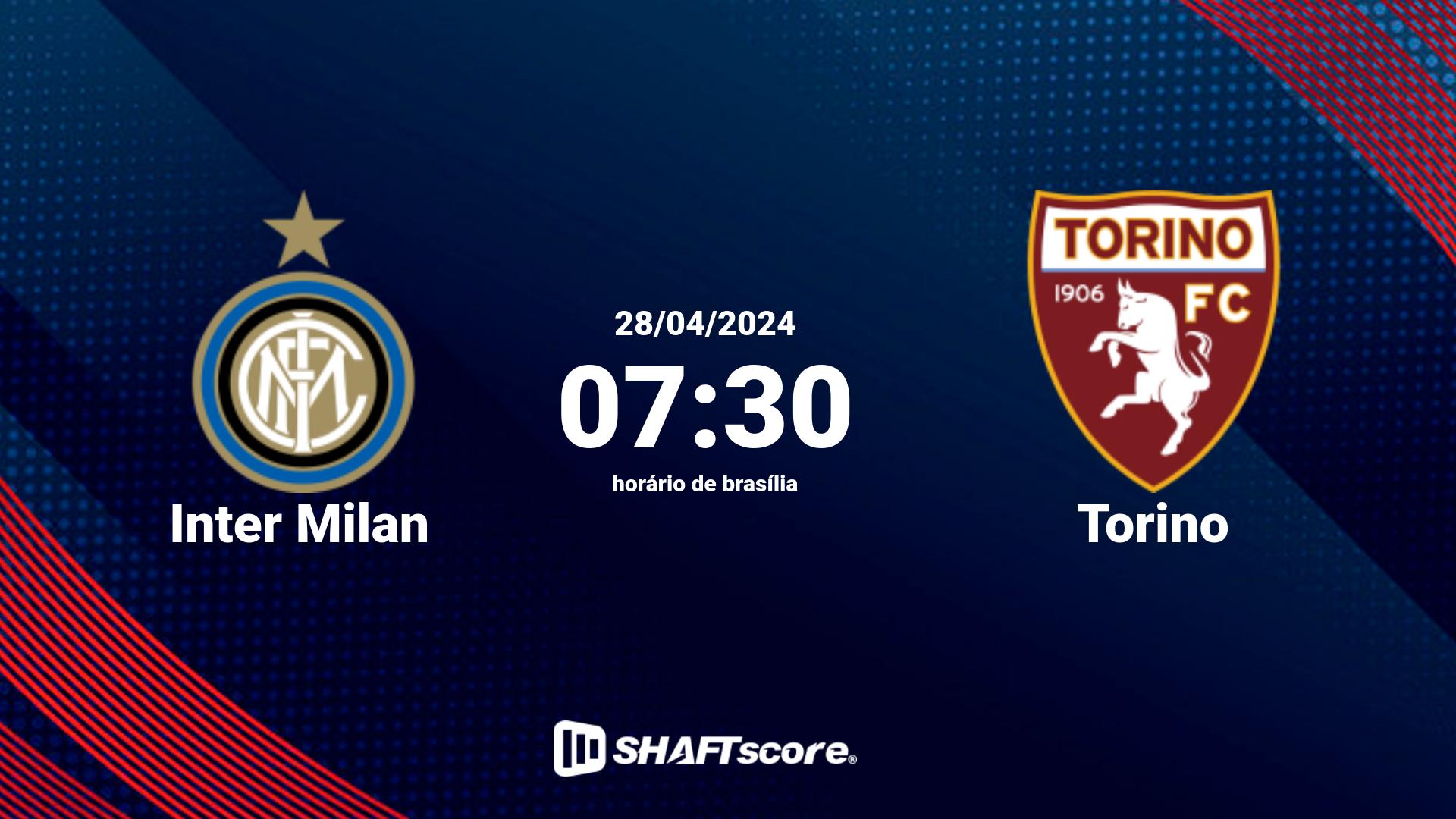 Estatísticas do jogo Inter Milan vs Torino 28.04 07:30