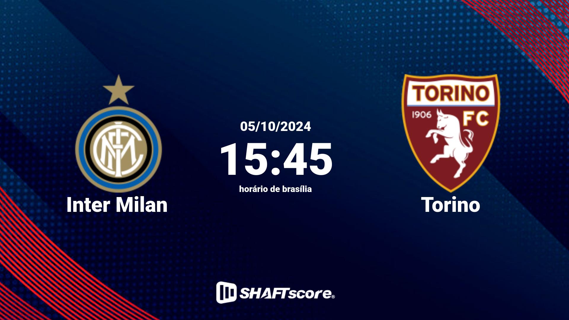 Estatísticas do jogo Inter Milan vs Torino 05.10 15:45