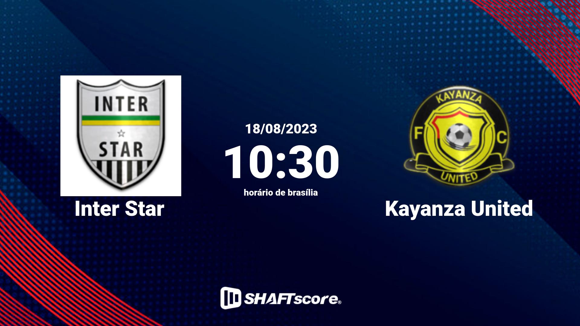 Estatísticas do jogo Inter Star vs Kayanza United 18.08 10:30