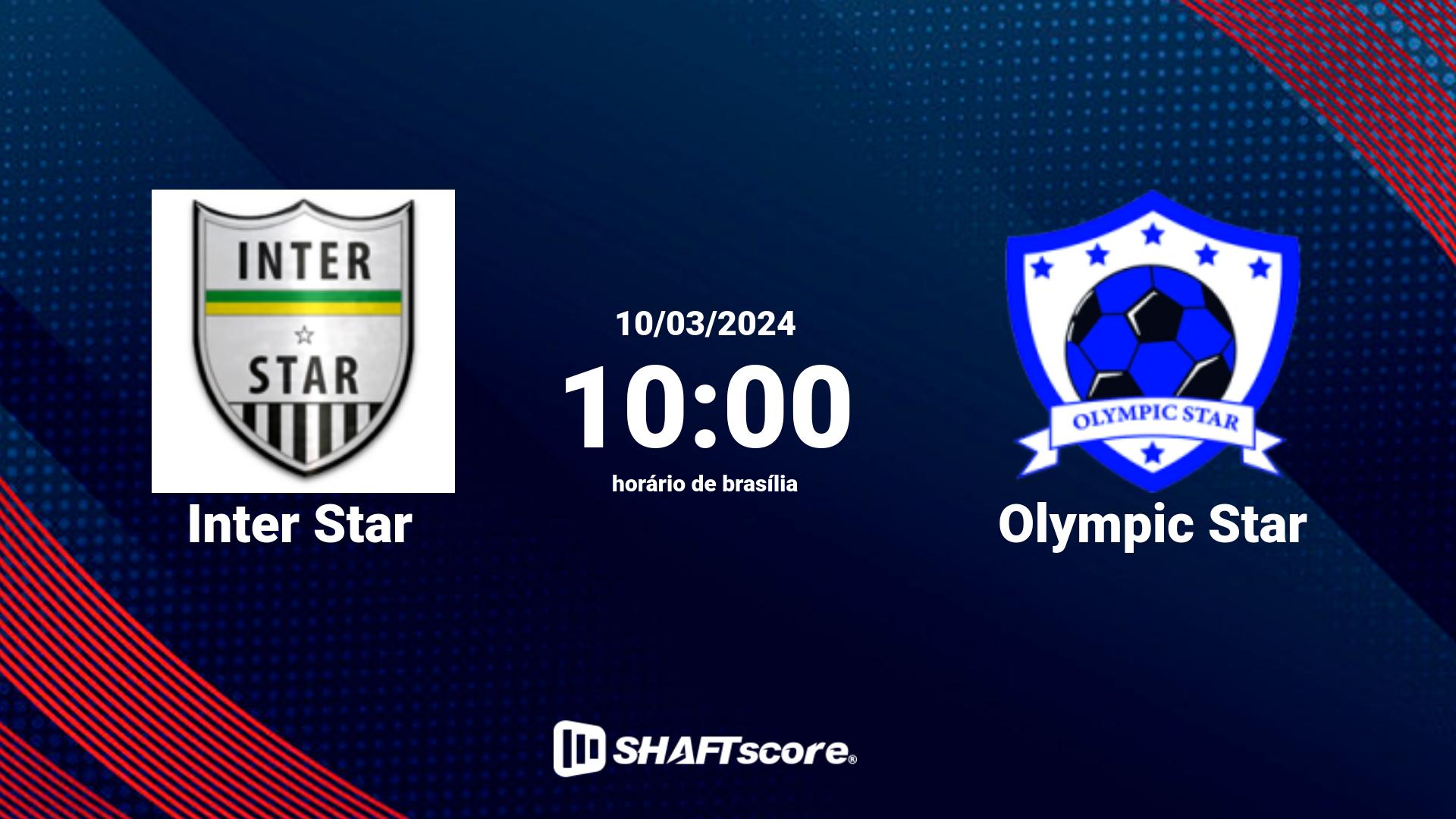 Estatísticas do jogo Inter Star vs Olympic Star 10.03 10:00