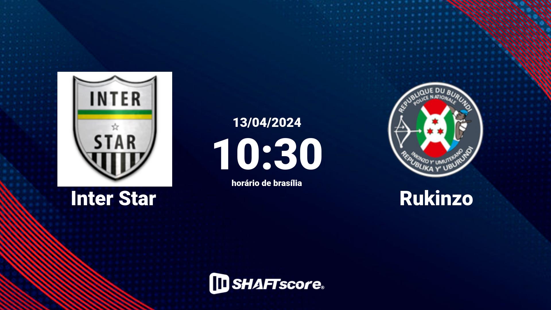 Estatísticas do jogo Inter Star vs Rukinzo 13.04 10:30