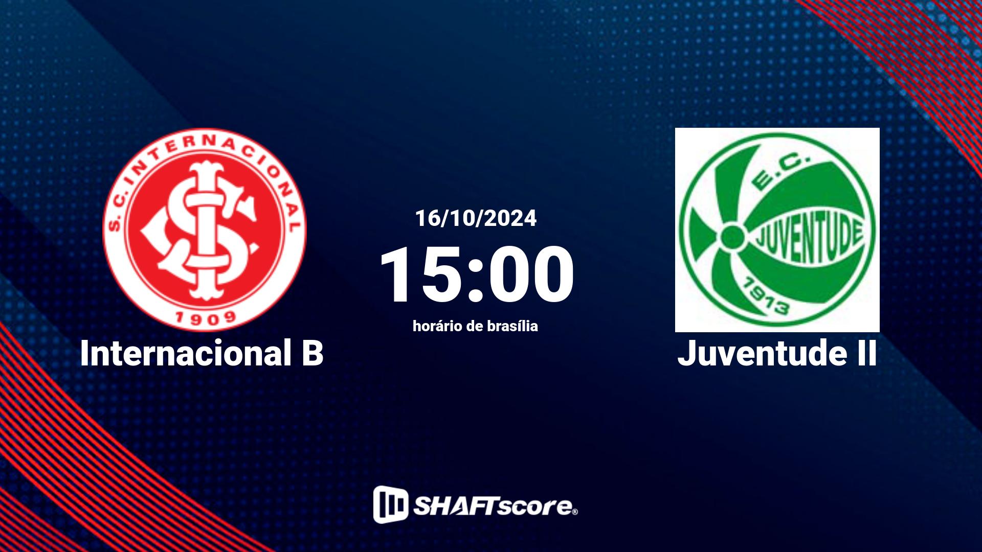 Estatísticas do jogo Internacional B vs Juventude II 16.10 15:00