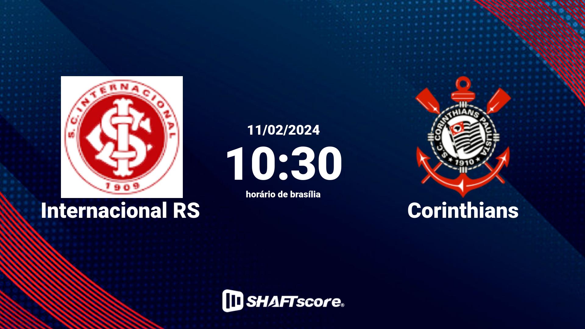 Estatísticas do jogo Internacional RS vs Corinthians 11.02 10:30