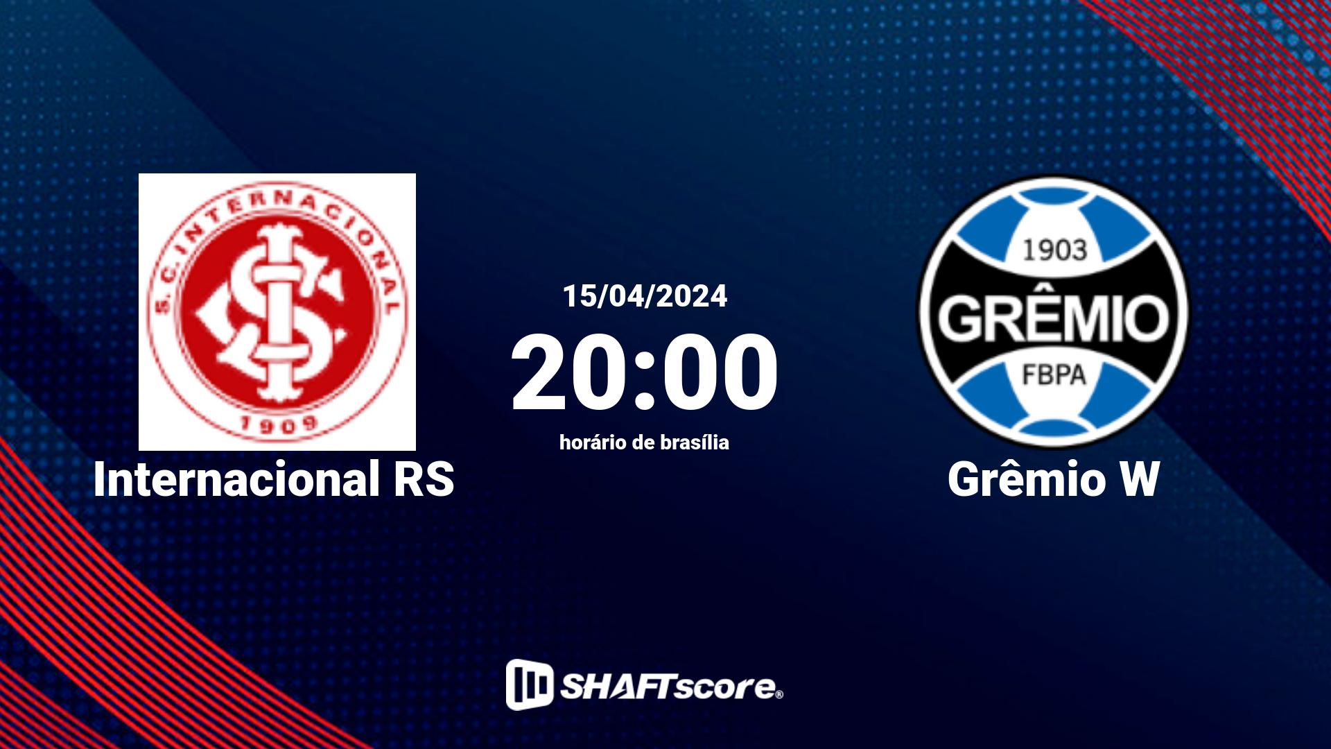 Estatísticas do jogo Internacional RS vs Grêmio W 15.04 20:00