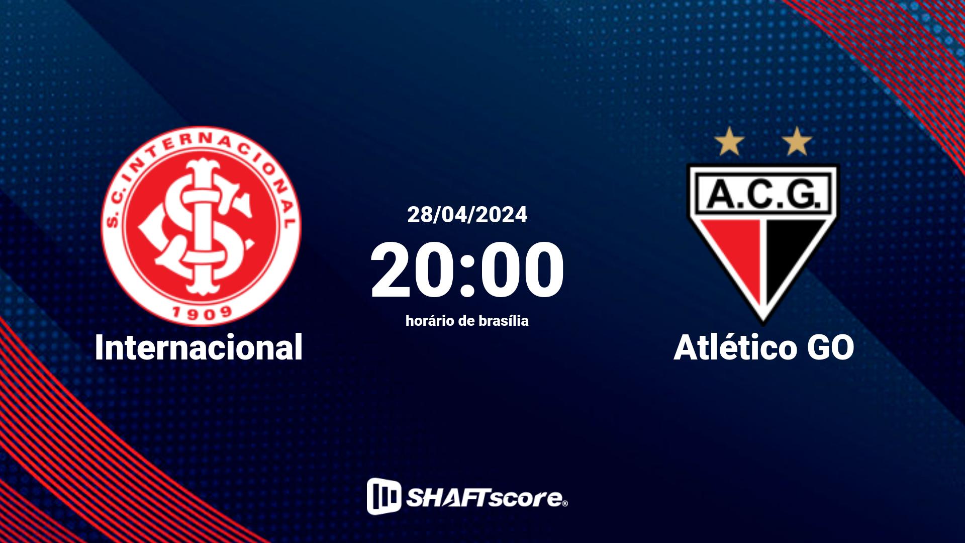 Estatísticas do jogo Internacional vs Atlético GO 28.04 20:00