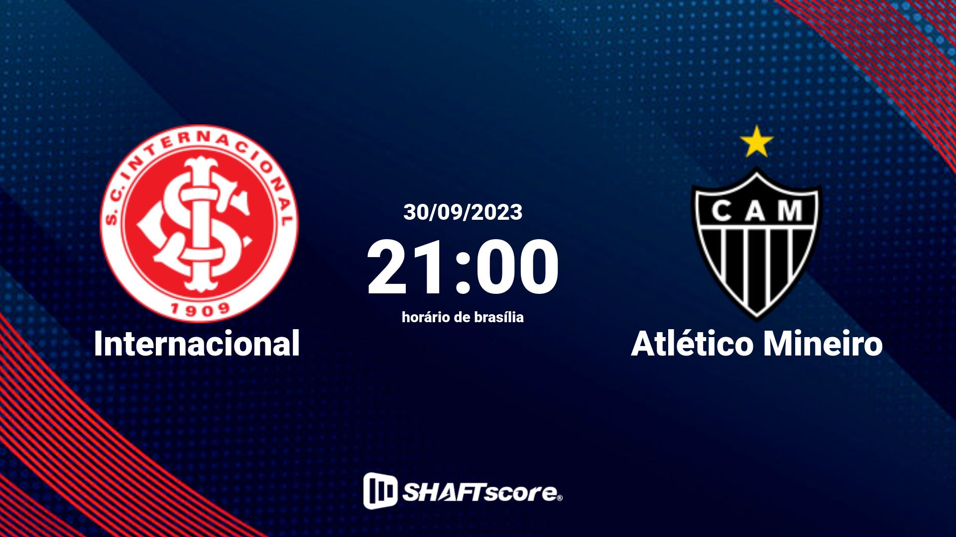 Estatísticas do jogo Internacional vs Atlético Mineiro 30.09 21:00