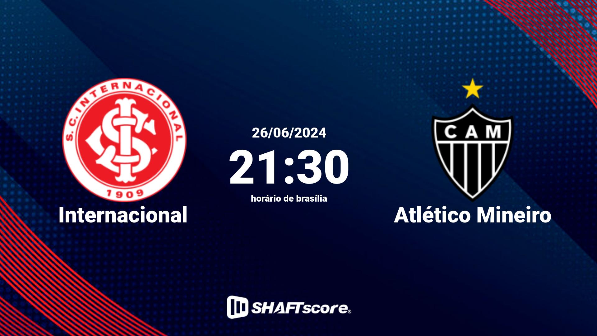 Estatísticas do jogo Internacional vs Atlético Mineiro 26.06 21:30