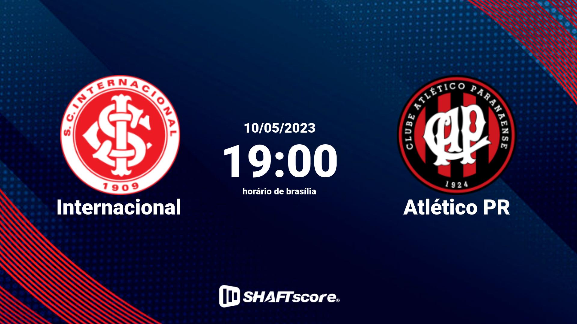 Estatísticas do jogo Internacional vs Atlético PR 10.05 19:00