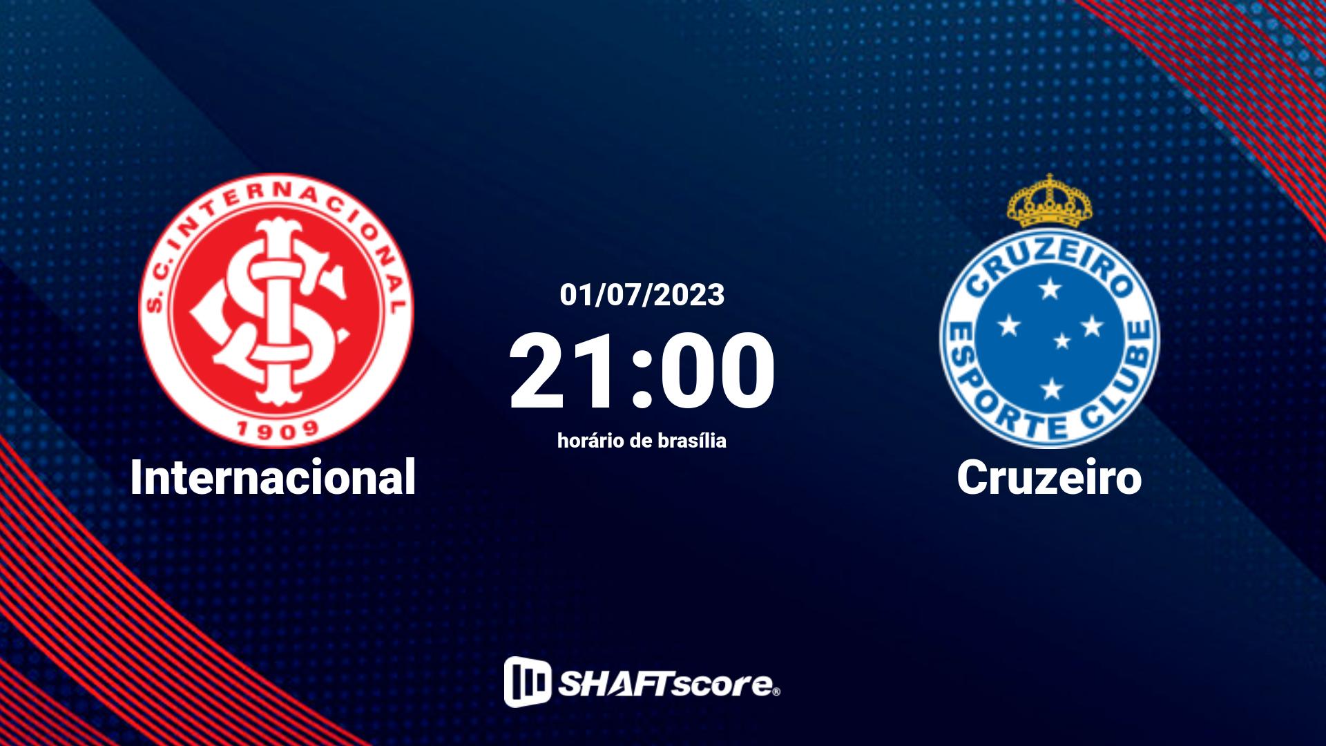 Estatísticas do jogo Internacional vs Cruzeiro 01.07 21:00