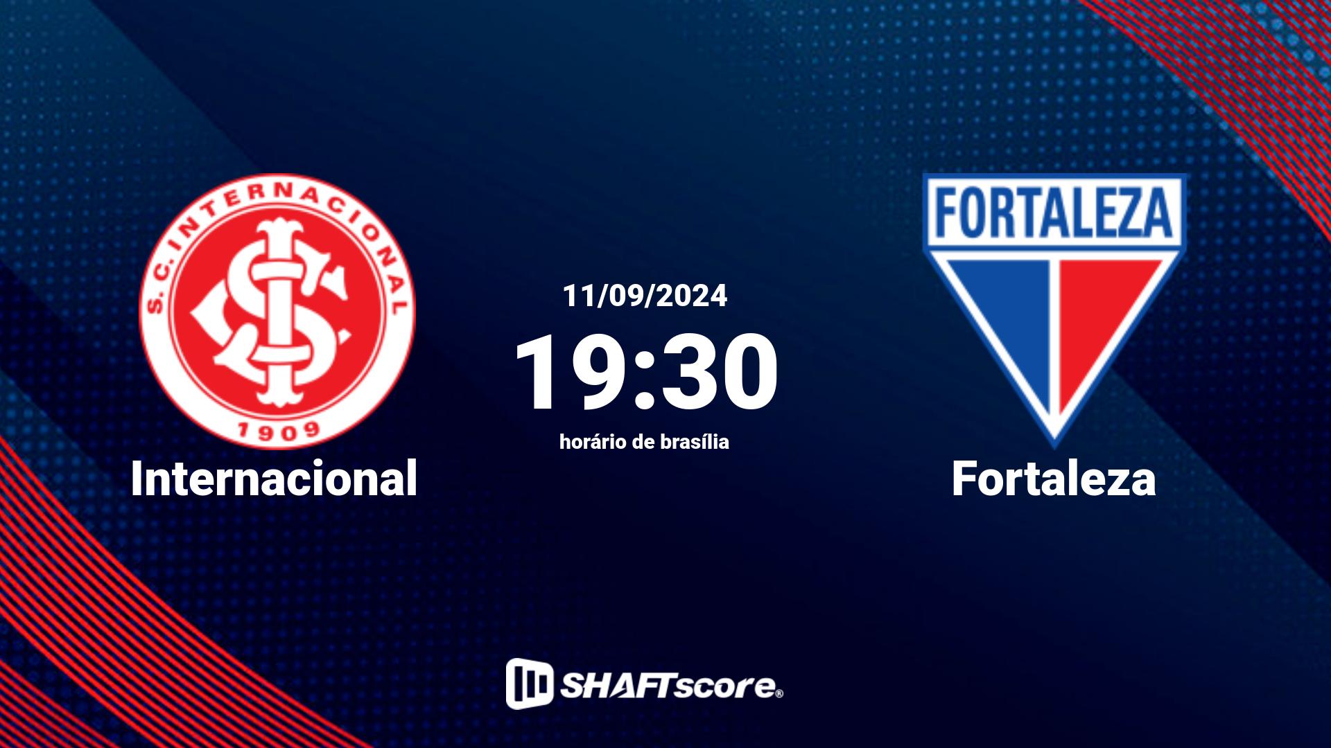 Estatísticas do jogo Internacional vs Fortaleza 11.09 19:30