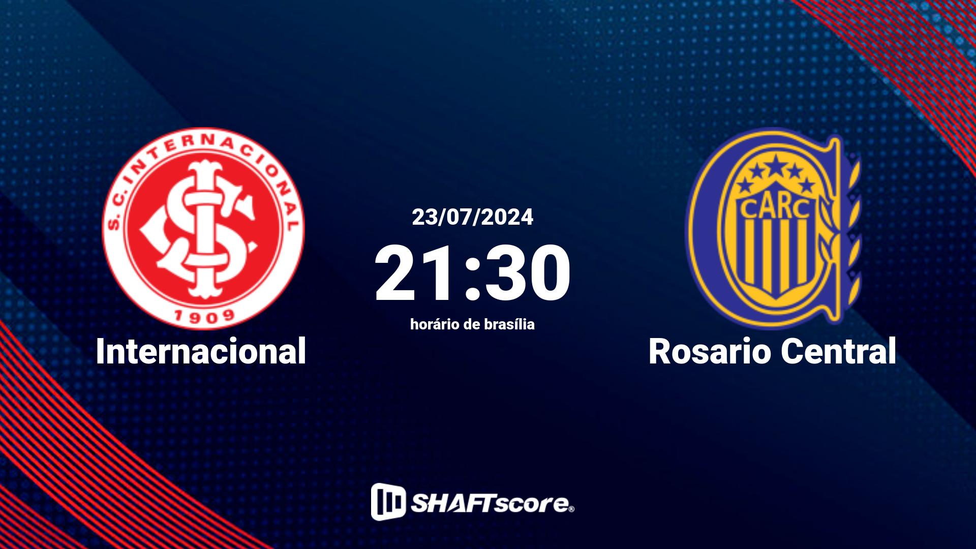 Estatísticas do jogo Internacional vs Rosario Central 23.07 21:30