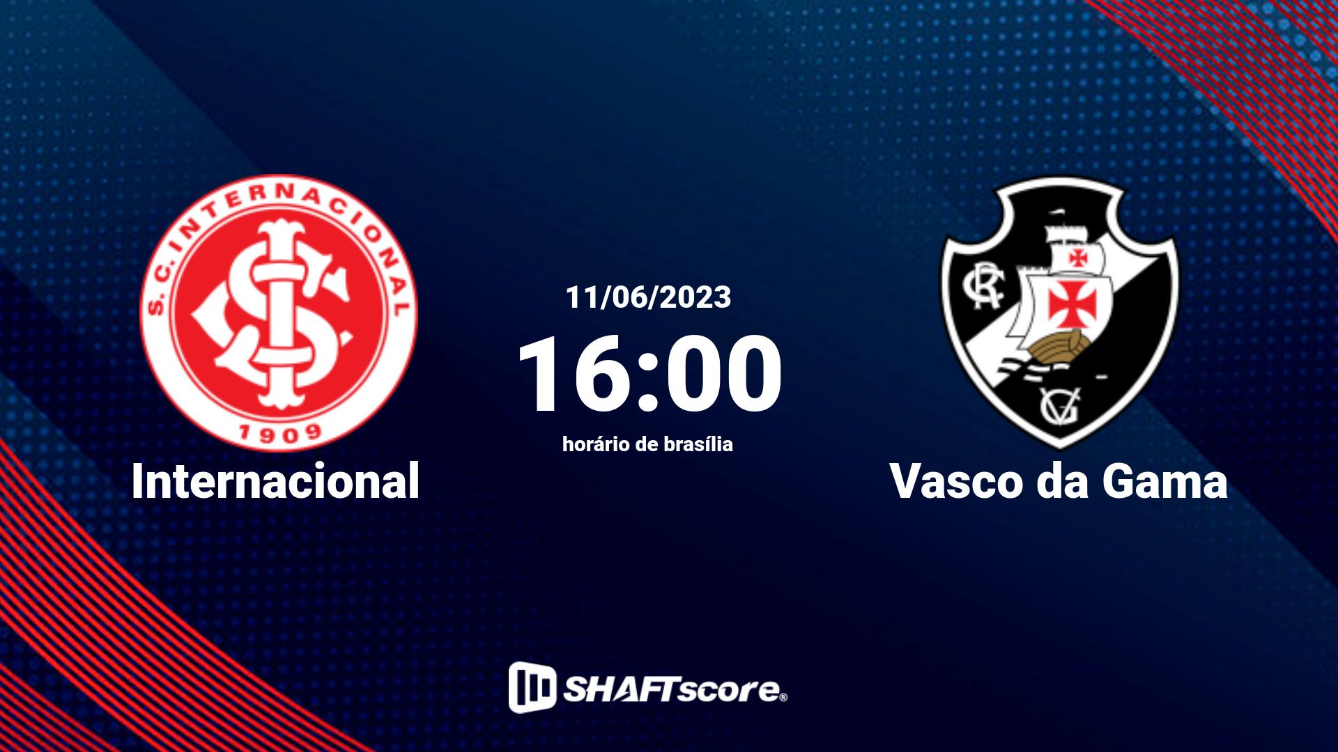 Estatísticas do jogo Internacional vs Vasco da Gama 11.06 16:00