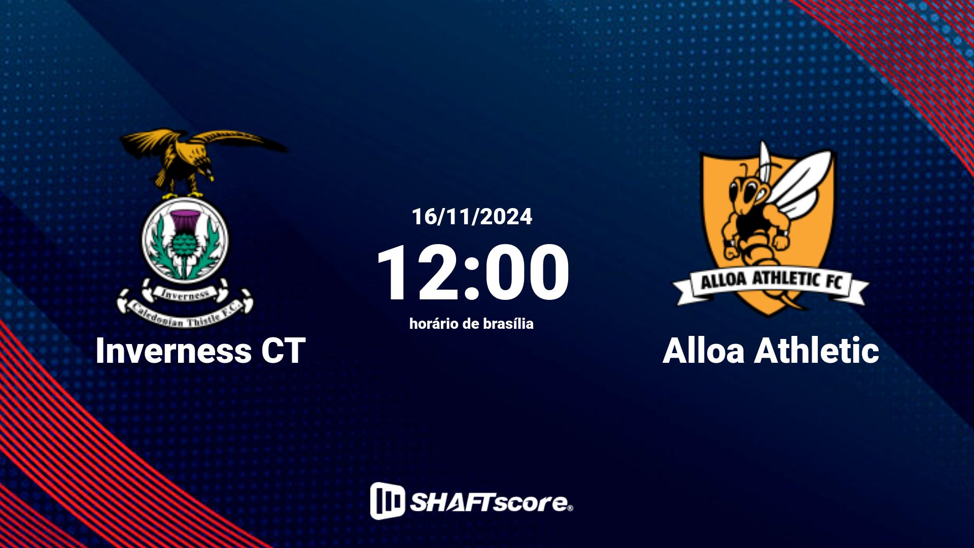 Estatísticas do jogo Inverness CT vs Alloa Athletic 16.11 12:00