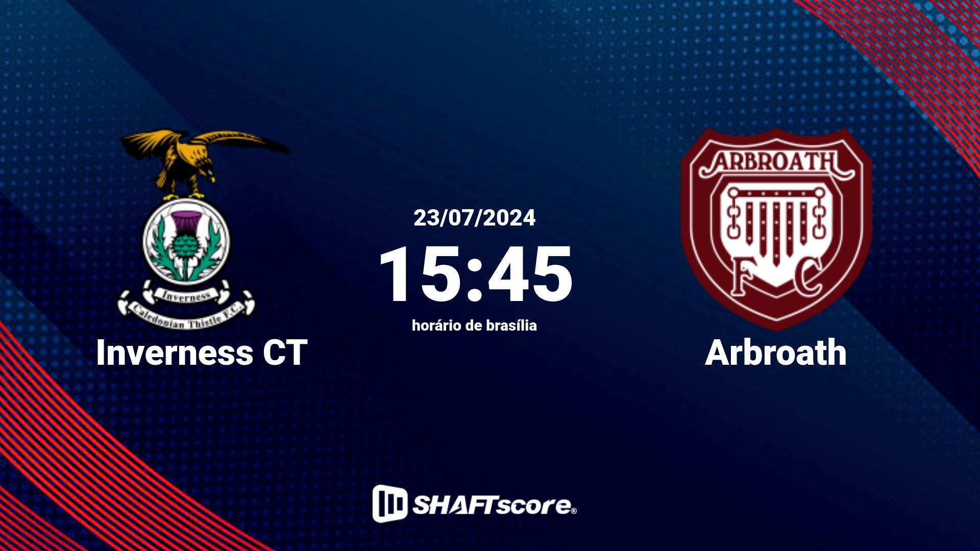 Estatísticas do jogo Inverness CT vs Arbroath 23.07 15:45