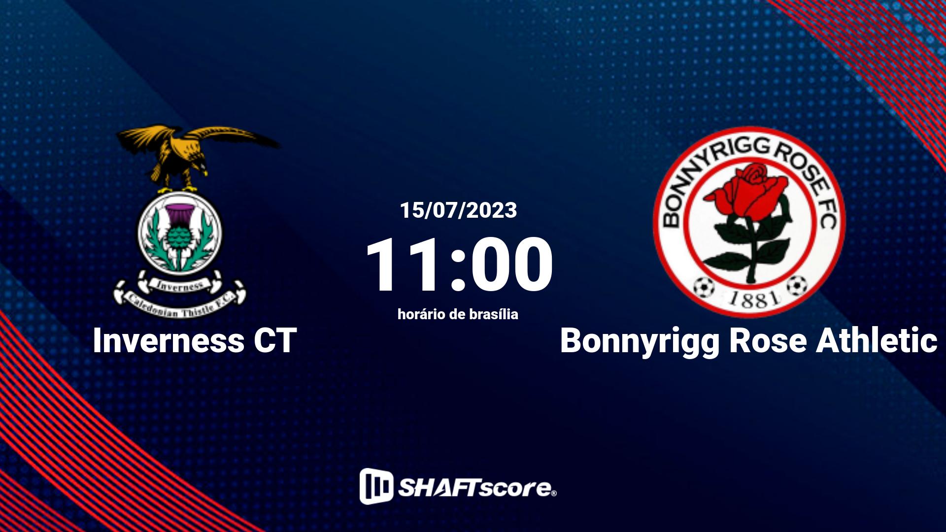 Estatísticas do jogo Inverness CT vs Bonnyrigg Rose Athletic 15.07 11:00