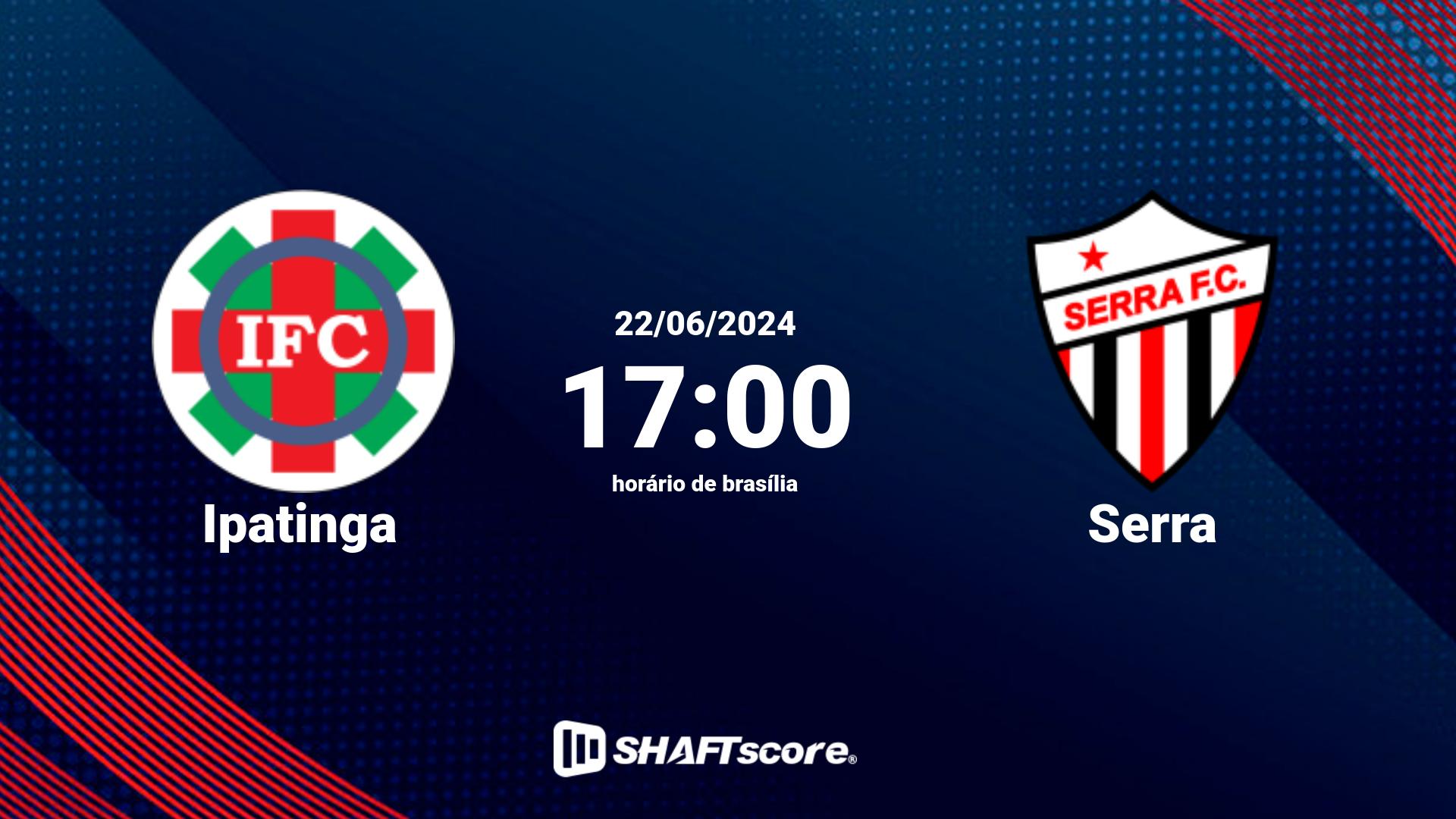 Estatísticas do jogo Ipatinga vs Serra 22.06 17:00