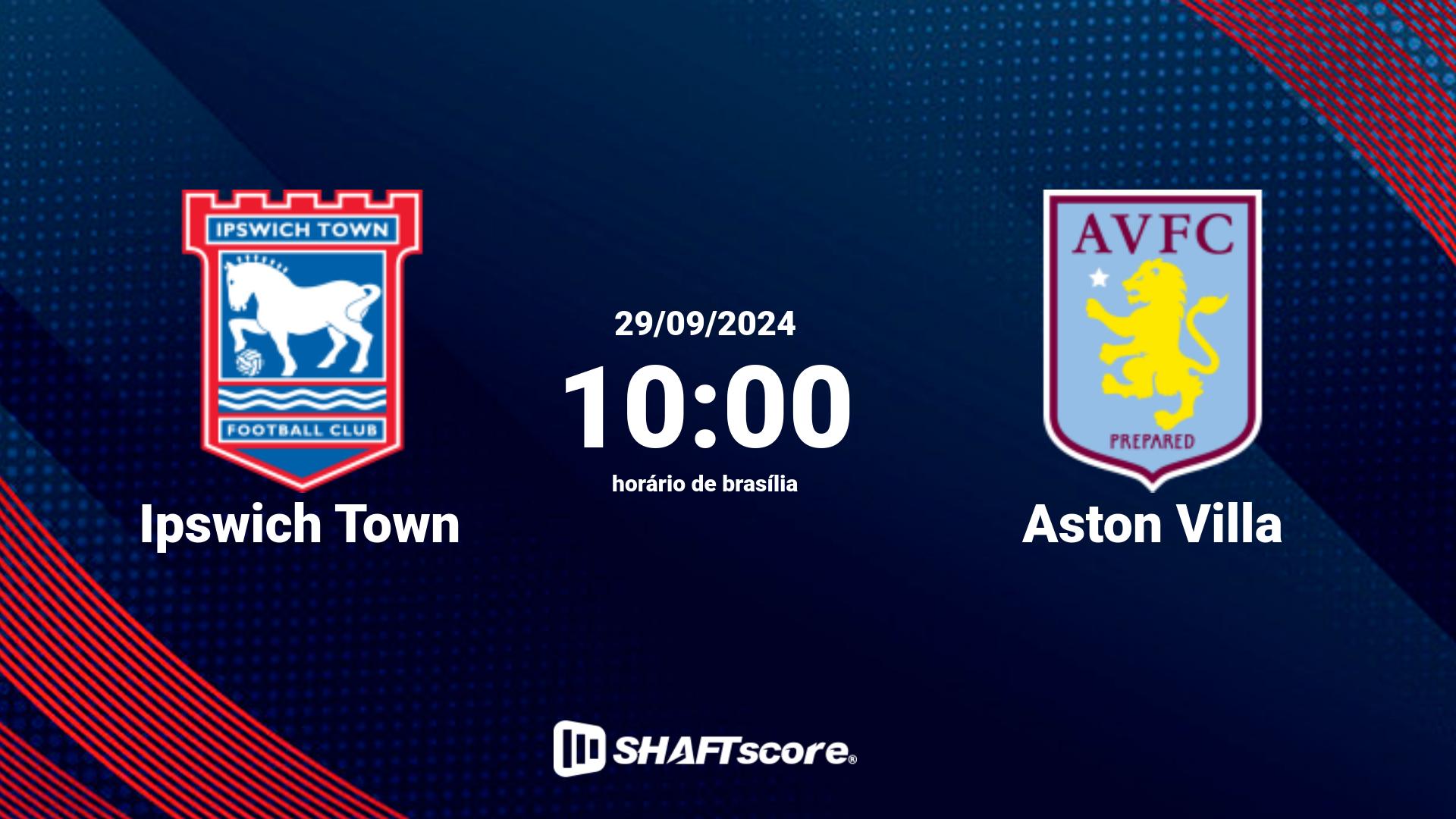 Estatísticas do jogo Ipswich Town vs Aston Villa 29.09 10:00