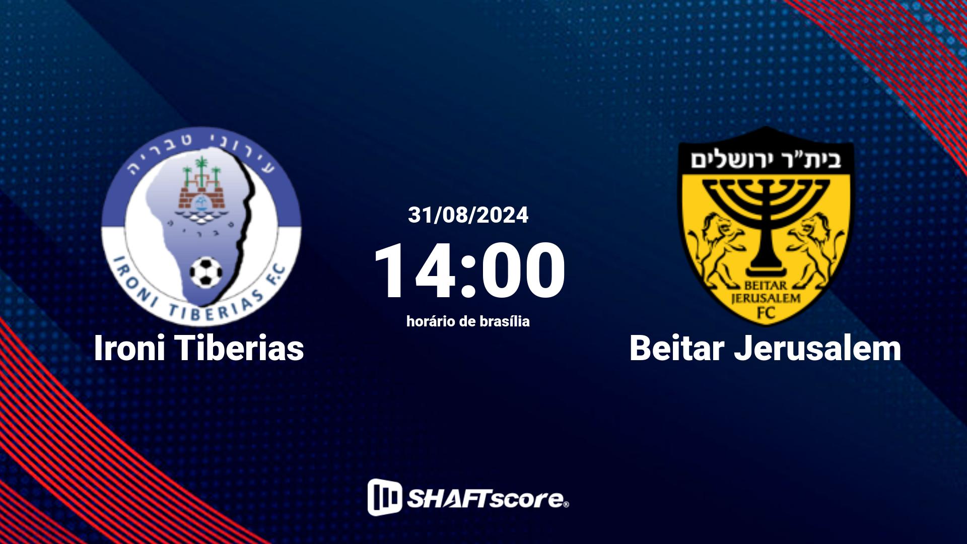 Estatísticas do jogo Ironi Tiberias vs Beitar Jerusalem 31.08 14:00