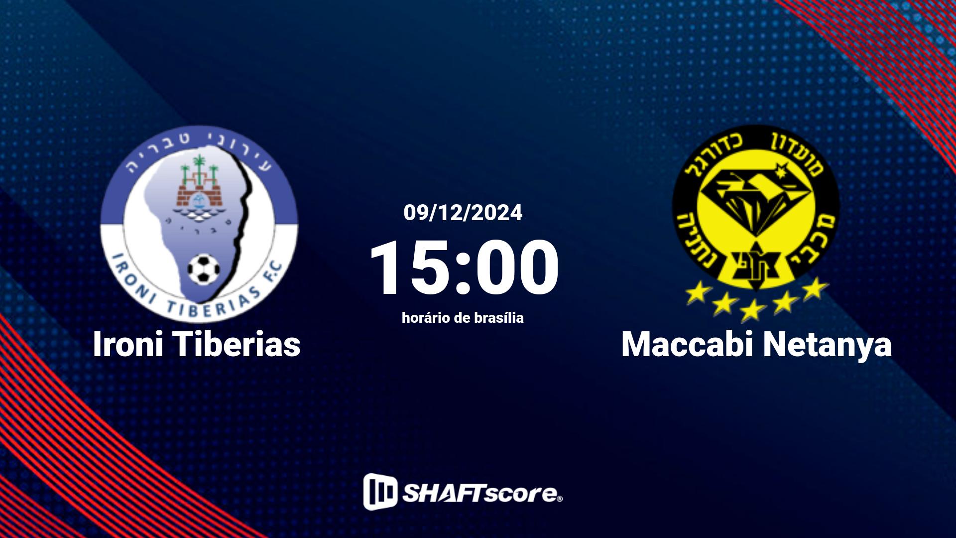 Estatísticas do jogo Ironi Tiberias vs Maccabi Netanya 09.12 15:00