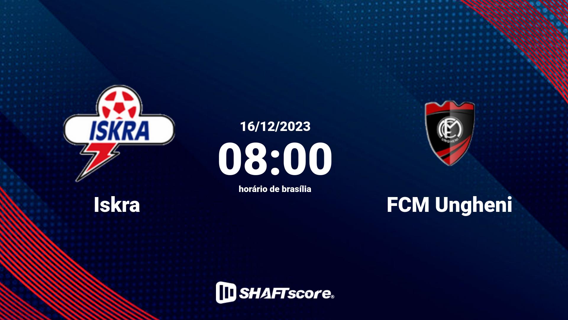 Estatísticas do jogo Iskra vs FCM Ungheni 16.12 08:00