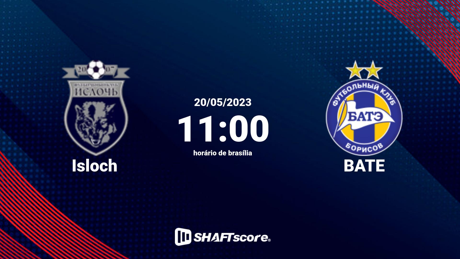 Estatísticas do jogo Isloch vs BATE 20.05 11:00