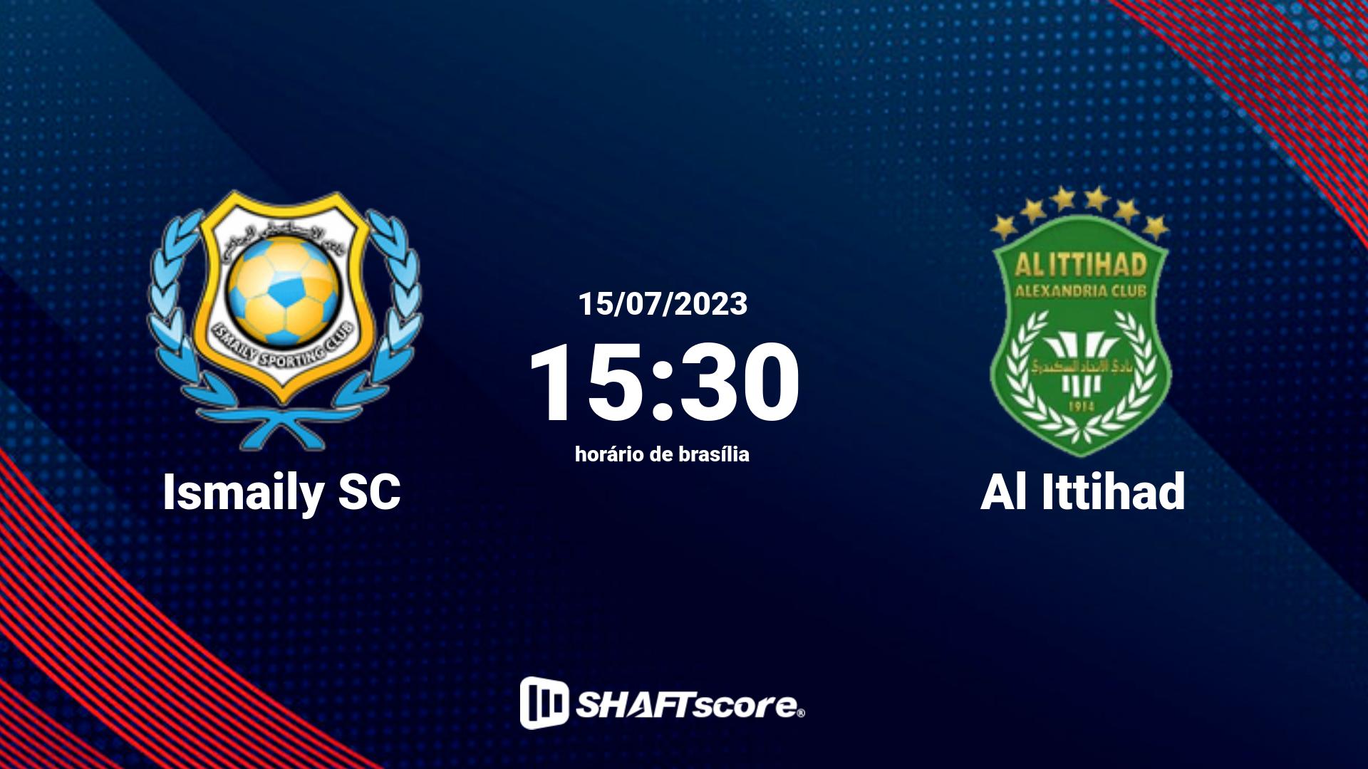 Estatísticas do jogo Ismaily SC vs Al Ittihad 15.07 15:30