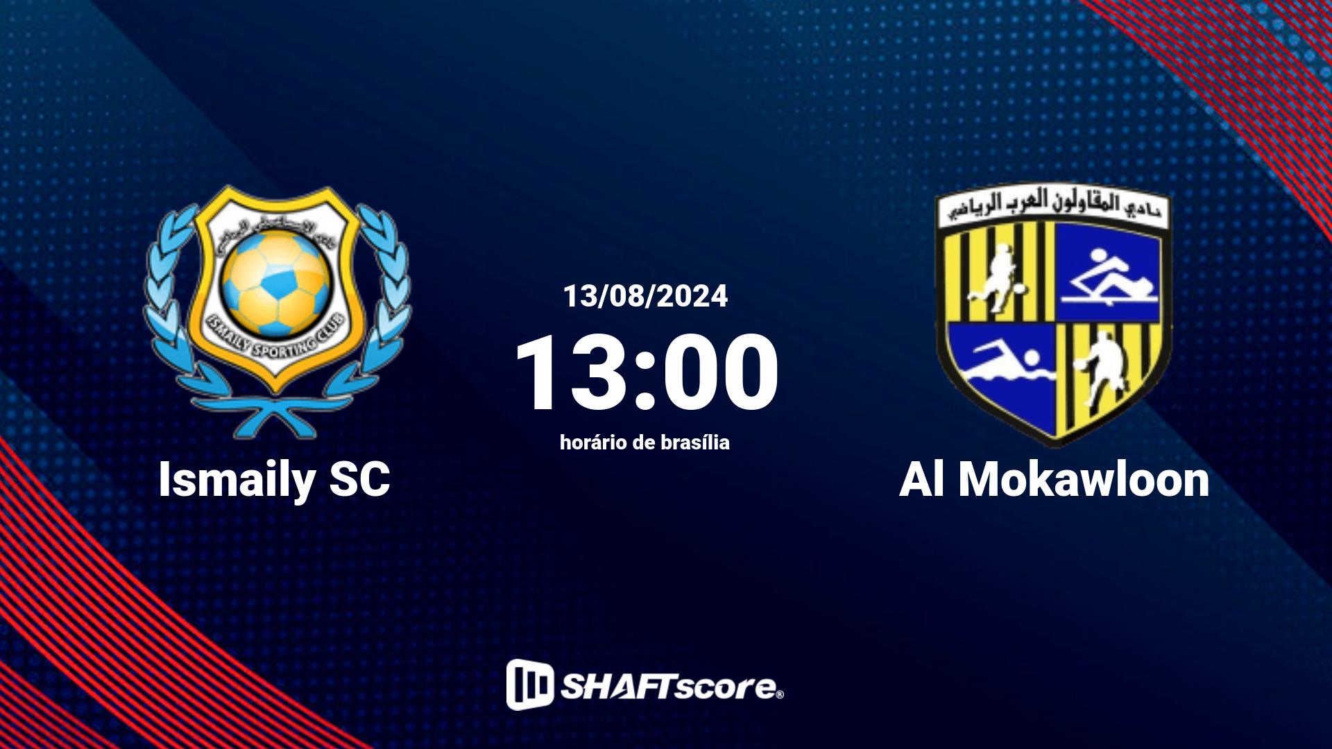 Estatísticas do jogo Ismaily SC vs Al Mokawloon 13.08 13:00