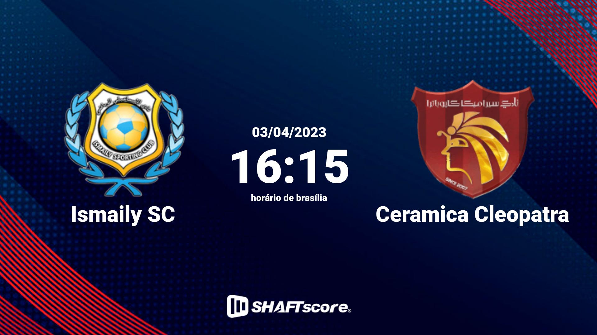 Estatísticas do jogo Ismaily SC vs Ceramica Cleopatra 03.04 16:15